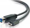 Powertech Regular USB 3 Cable USB-C male - USB-B male Μαύρο 1m (CAB-UC015)